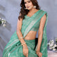 Sea Green Woven Pattern Saree