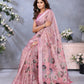 Rose Pink Ethnic Printed Saree