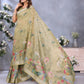 Olive Green Floral Printed Saree