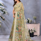 Olive Green Floral Printed Saree
