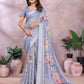 Sky Blue Floral Printed Saree