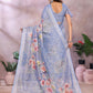 Sky Blue Floral Printed Saree