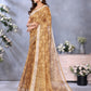 Golden Floral Woven Saree
