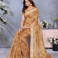 Golden Floral Woven Saree