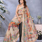 Beige Multicolor Floral Printed Saree