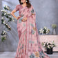Pink Floral Printed Saree