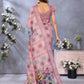 Pink Floral Printed Saree