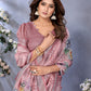 Pink Floral Printed Saree