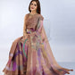 Brown Abstract Printed Saree