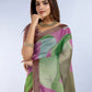 Green & Pink Abstract Printed Saree