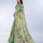 Light Green Abstract Printed Saree
