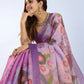 Lavender Multicolor Floral Printed Saree