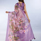 Lavender Multicolor Floral Printed Saree