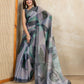 Grey Abstract Printed Erode Anmol Silk Saree