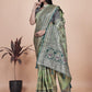 Mint Green Banarasi Silk Saree with Silver & Emerald Zari Weaving