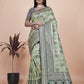 Mint Green Banarasi Silk Saree with Silver & Emerald Zari Weaving