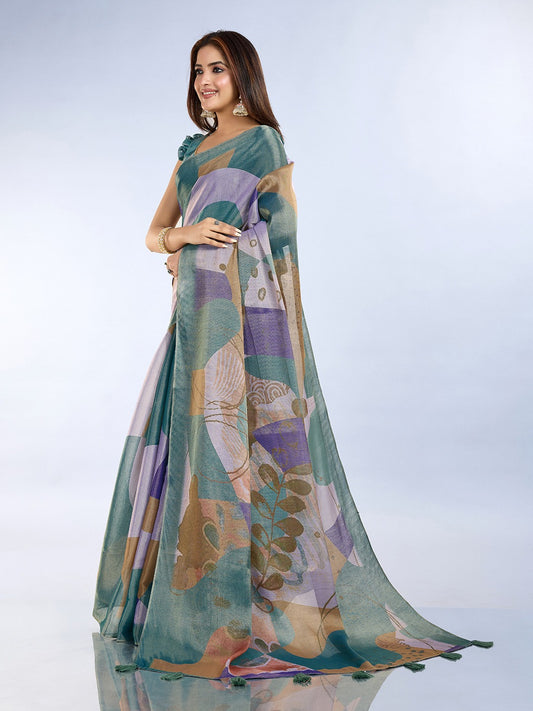 Abstract Print Erode Anmol Silk Saree