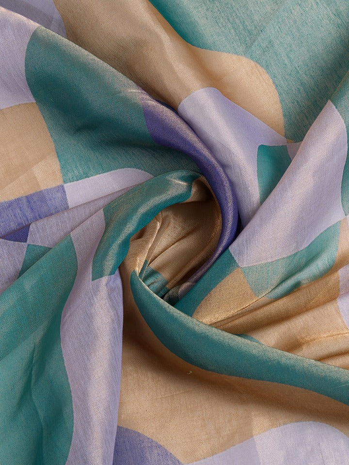 Abstract Print Erode Anmol Silk Saree