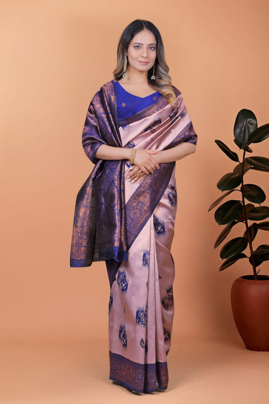 Pink Radiance on Banarasi Silk