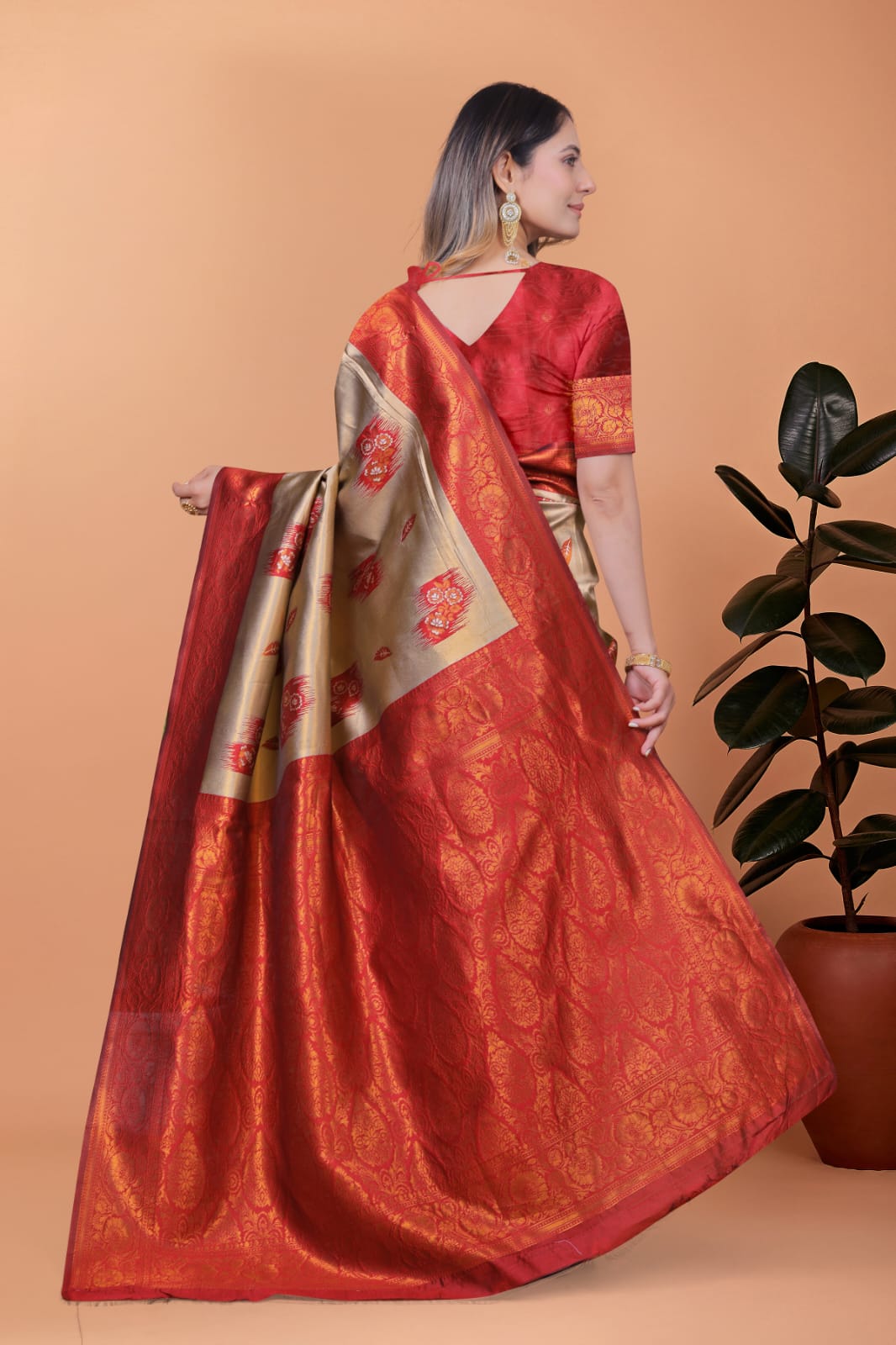 Crimson Heritage in Banarasi Silk & Gold Zari