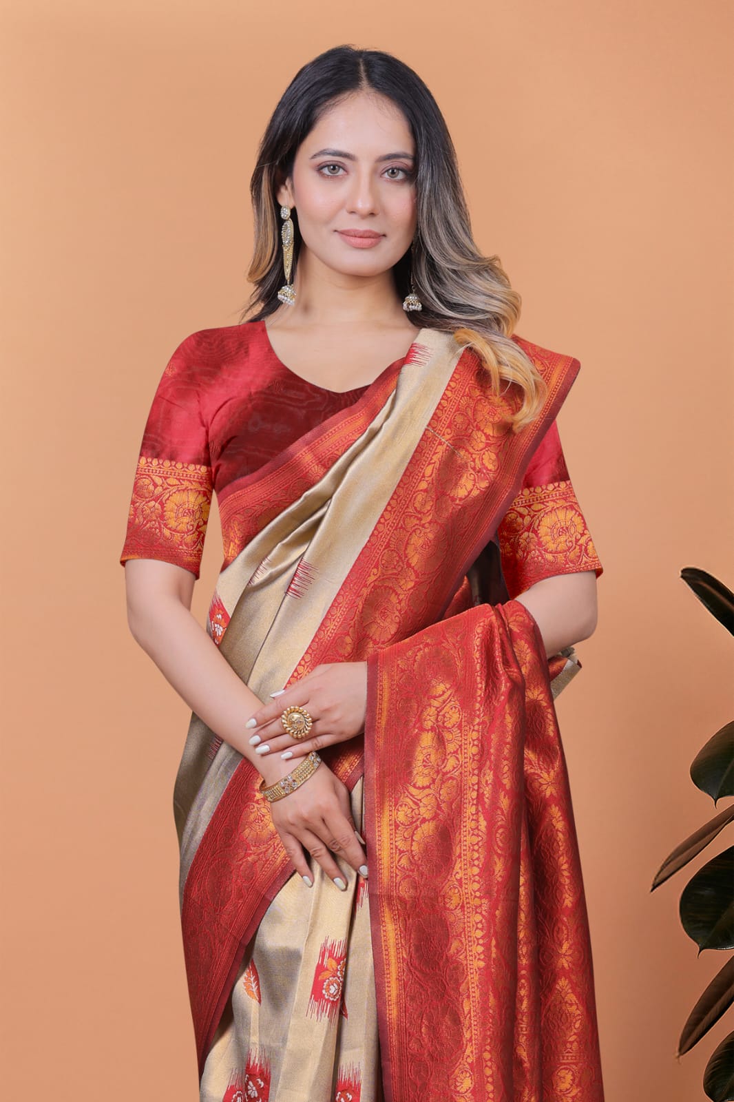 Crimson Heritage in Banarasi Silk & Gold Zari