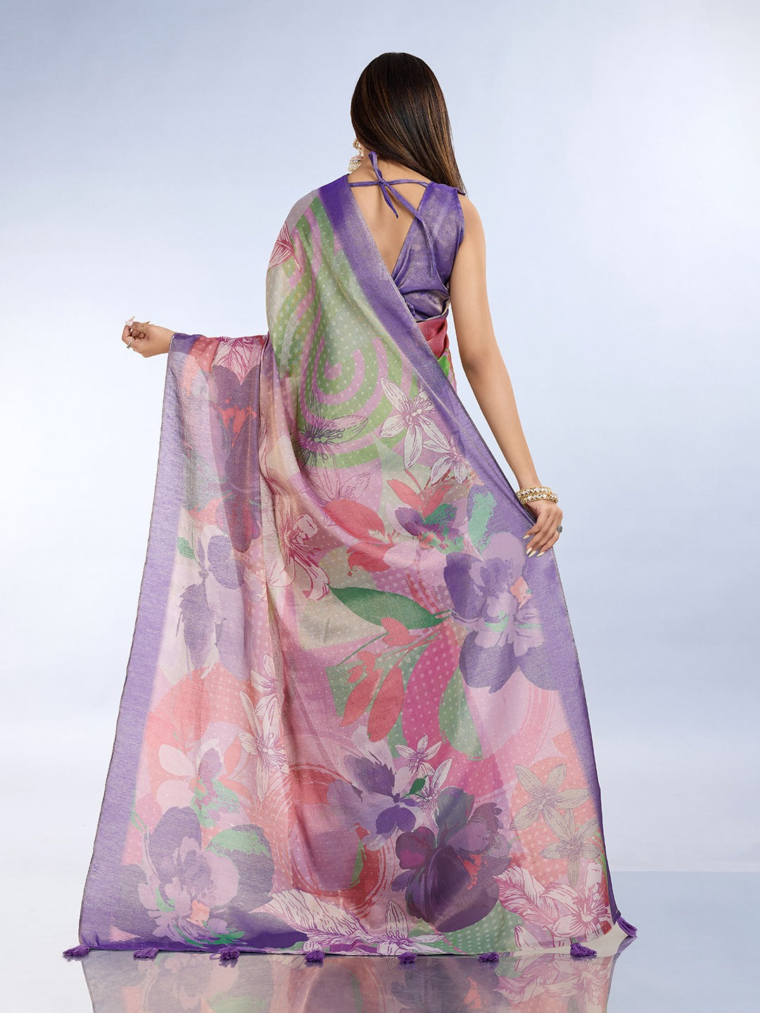 Pastel Floral Erode Anmol Silk Saree