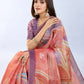 Coral & Lavender Abstract Erode Anmol Silk Saree