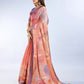 Coral & Lavender Abstract Erode Anmol Silk Saree