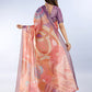 Coral & Lavender Abstract Erode Anmol Silk Saree