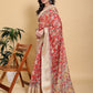 Vibrant Red Kalamkari Print Saree with Broad Zari Border