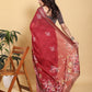 Rich Maroon Floral Print Saree with Metallic Zari Borde