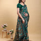Elegant Forest Green Patola/Pochampally Print Saree with Zari Border