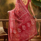 Linen Cotton - Crimson Block Saree