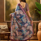 Purple Multi-Color Geometric Linen Cotton Saree