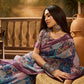 Purple Multi-Color Geometric Linen Cotton Saree