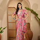 Vibrant Artistic Digital Print Linen Cotton Saree