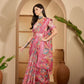 Vibrant Artistic Digital Print Linen Cotton Saree