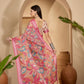 Vibrant Artistic Digital Print Linen Cotton Saree