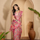 Vibrant Artistic Digital Print Linen Cotton Saree