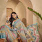 Earthy Abstract Digital Print Linen Cotton Saree