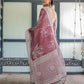 Premium Maroon Floral Linen Cotton Saree