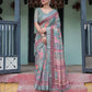 Premium Multi-Color Ethnic Print Linen Cotton Saree