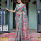 Premium Multi-Color Ethnic Print Linen Cotton Saree