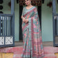 Premium Multi-Color Ethnic Print Linen Cotton Saree
