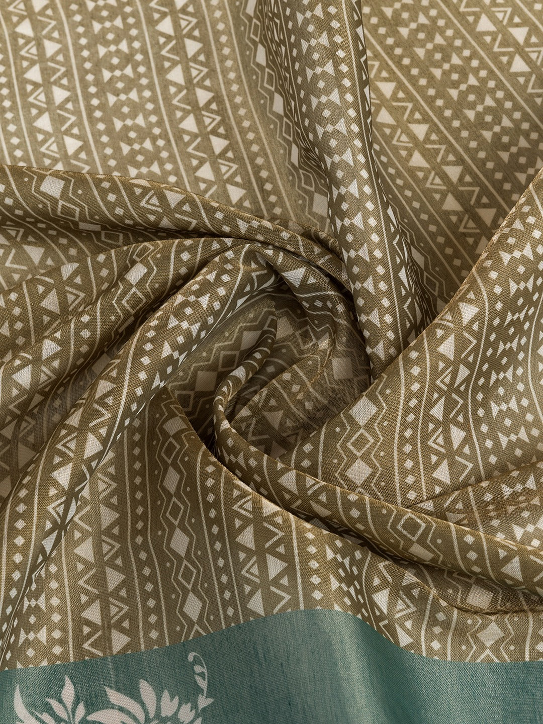 Olive Green Ethnic Printed Erode Anmol Silk Saree